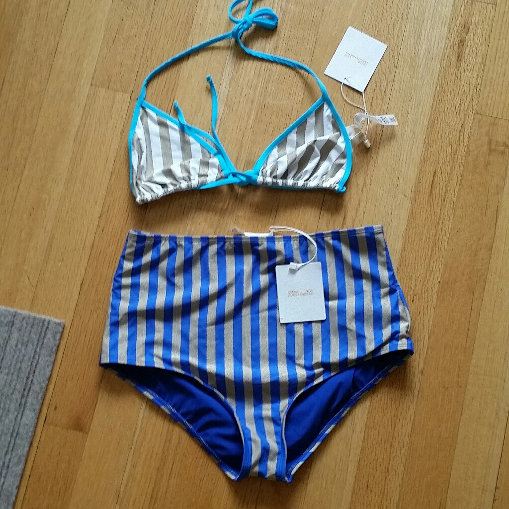 (Nwt) 3 Piece Mix Match Dvf High Waisted Bikini